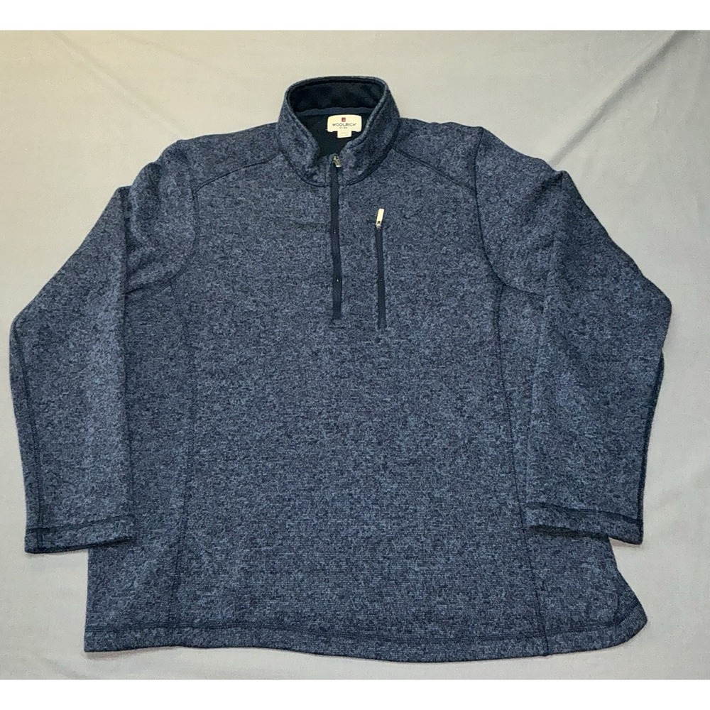 Woolrich Sweatshirt Mens XXL Blue Long Sleeve Pullover 1/4 Zip